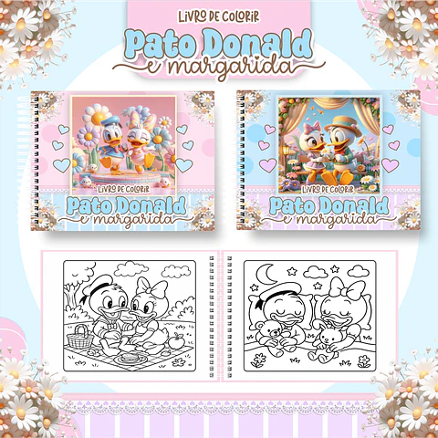 Arquivo Digital Livro de Colorir Pato Donald e Margarida