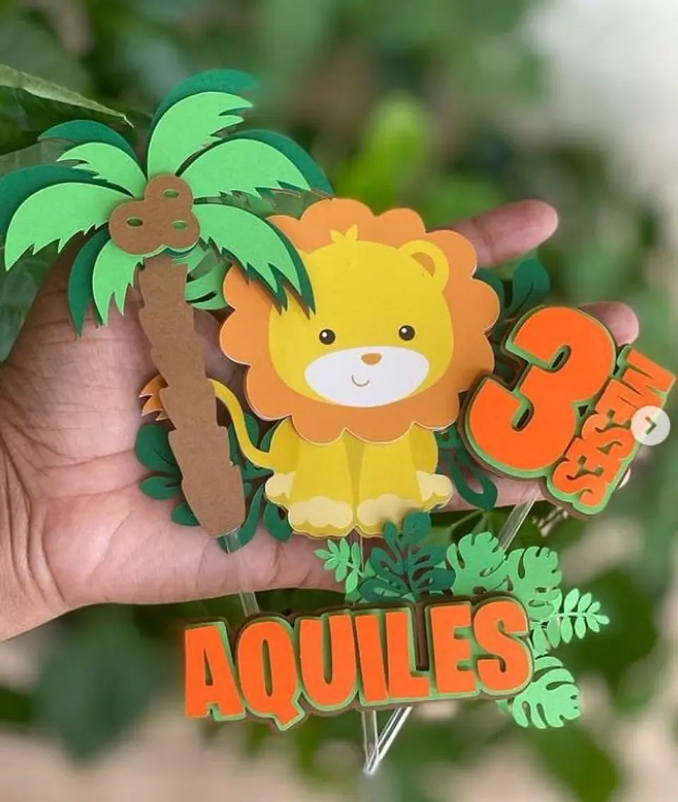 Arquivo de Corte Topo de Bolo Leão Safari 1