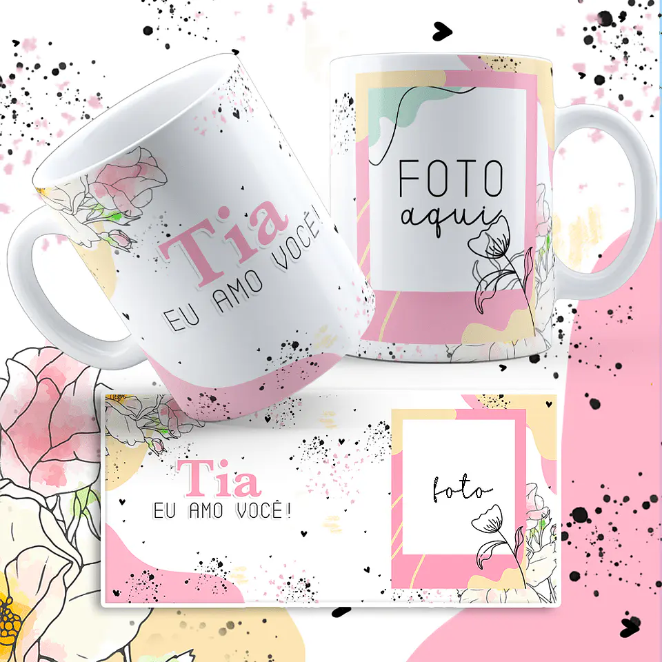 Arquivo Digital Sublimação Canecas Familia e Dindos 8