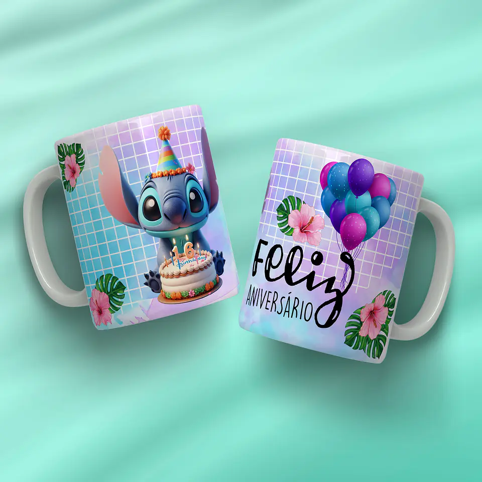Arquivo Digital Pack Canecas Aniversario Stitch 3