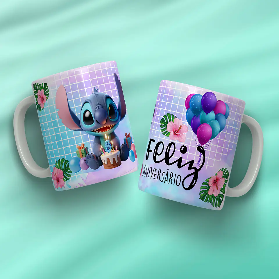 Arquivo Digital Pack Canecas Aniversario Stitch 8