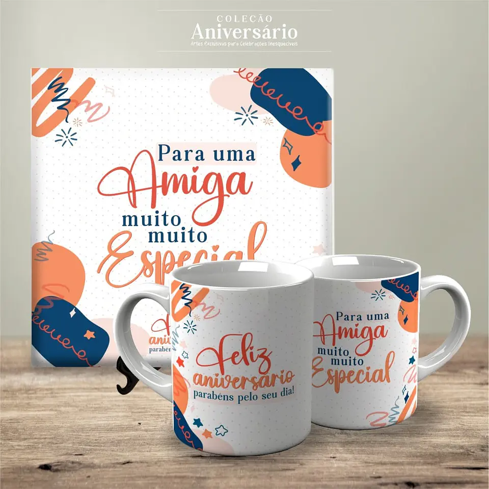 Arquivo Digital Sublimação Canecas e Azulejos Coleção Aniversario 1
