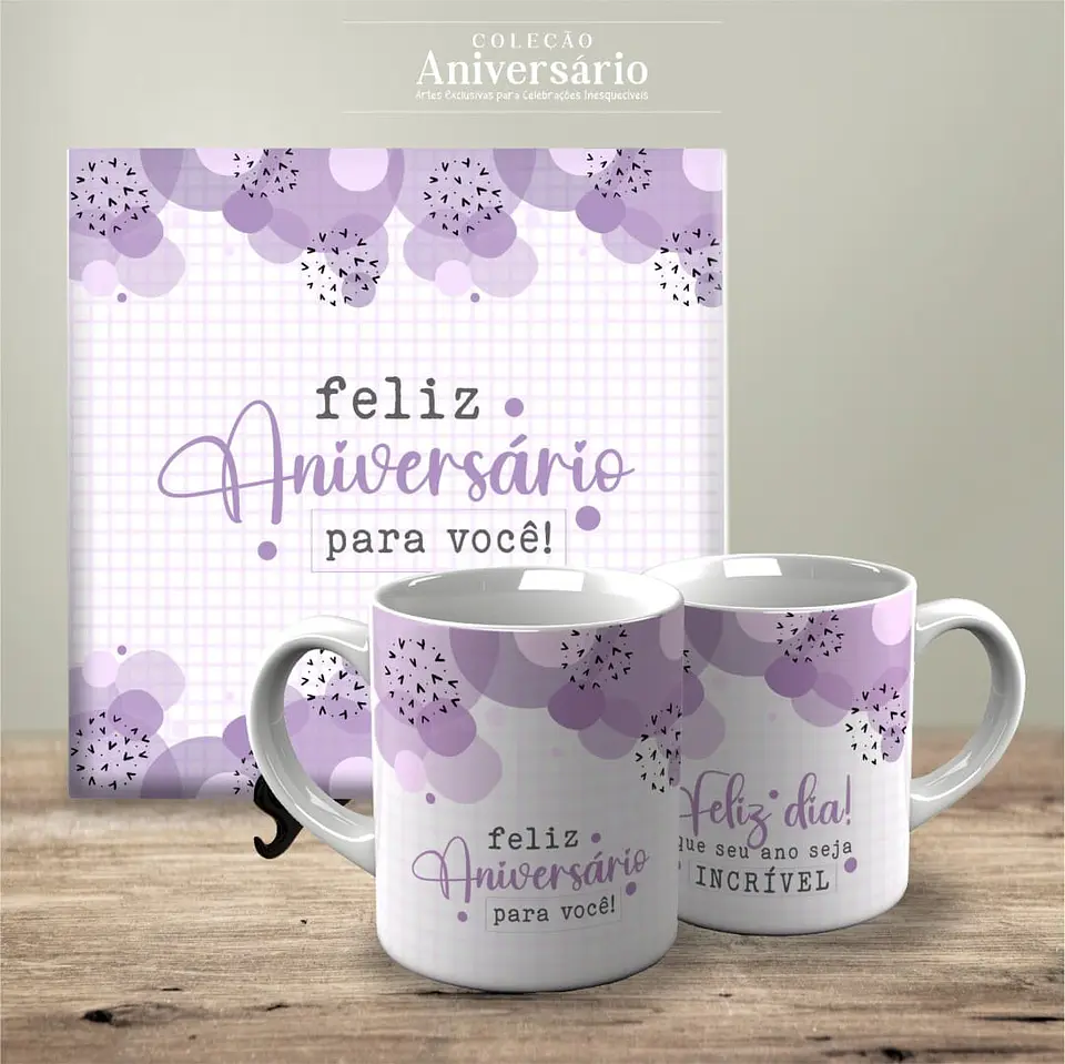 Arquivo Digital Sublimação Canecas e Azulejos Coleção Aniversario 2