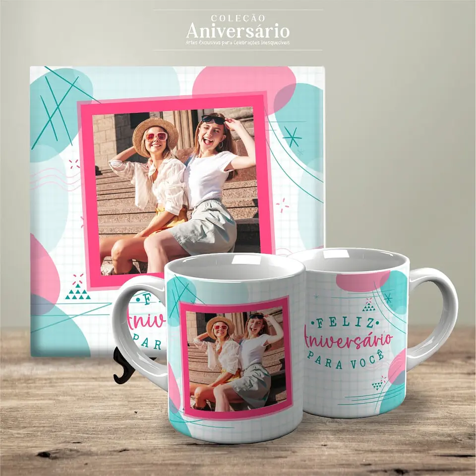 Arquivo Digital Sublimação Canecas e Azulejos Coleção Aniversario 4