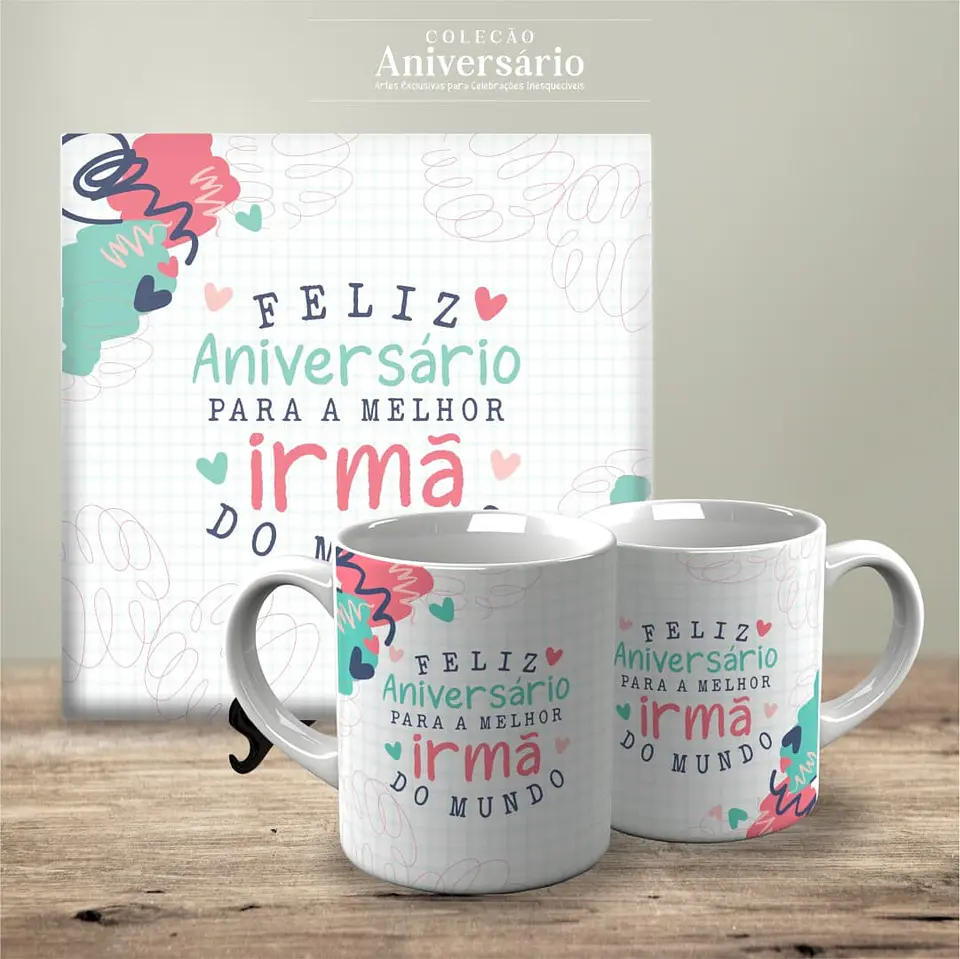 Arquivo Digital Sublimação Canecas e Azulejos Coleção Aniversario 6