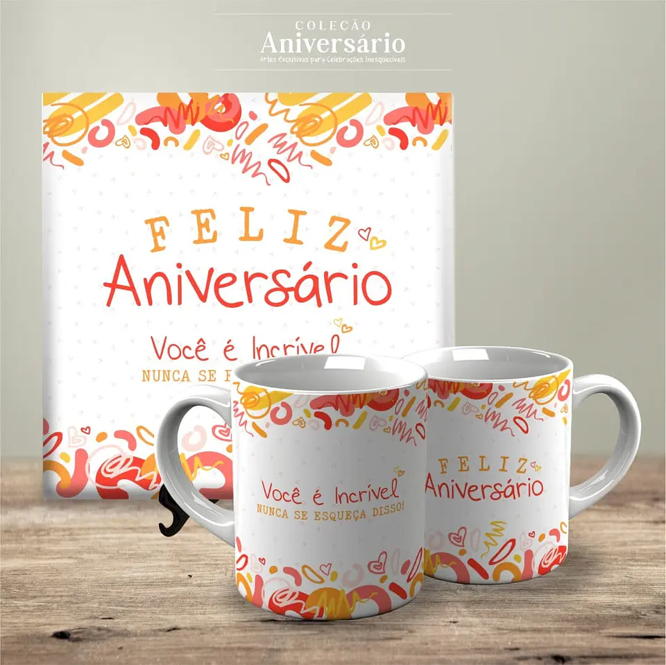 Arquivo Digital Sublimação Canecas e Azulejos Coleção Aniversario 8