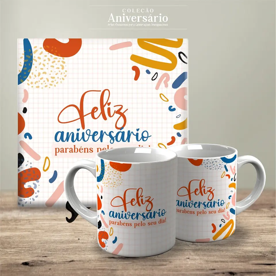 Arquivo Digital Sublimação Canecas e Azulejos Coleção Aniversario 9