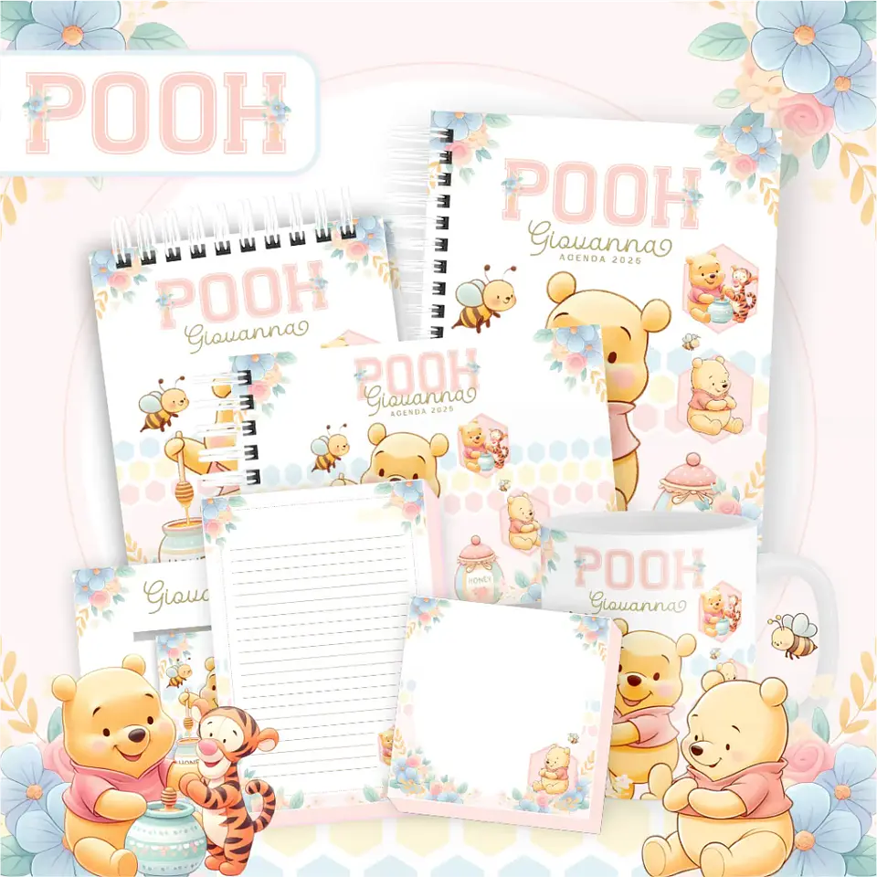Arquivo Digital Pack Capas e Miolos Ursinho Pooh 1