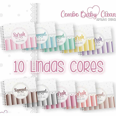 Arquivo Combo Clean Baby Cadernetas E Livro Do Bebe