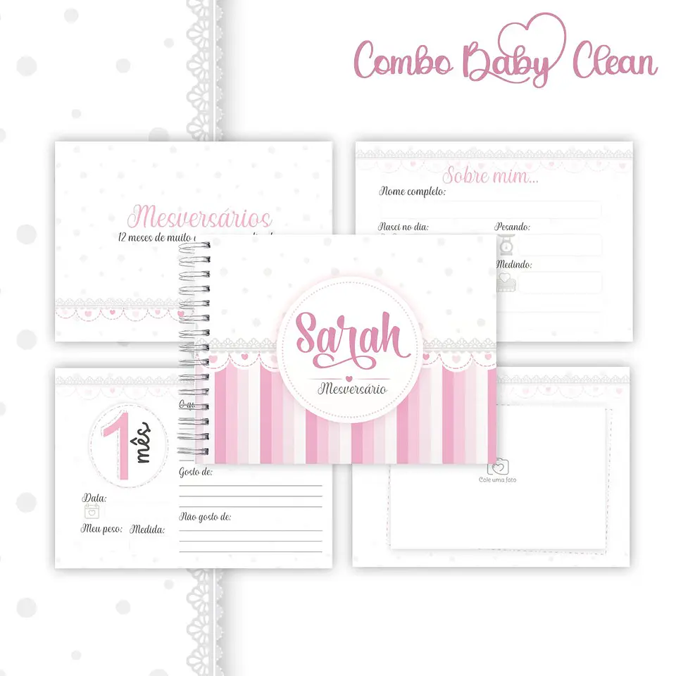 Arquivo Combo Clean Baby Cadernetas E Livro Do Bebe 3