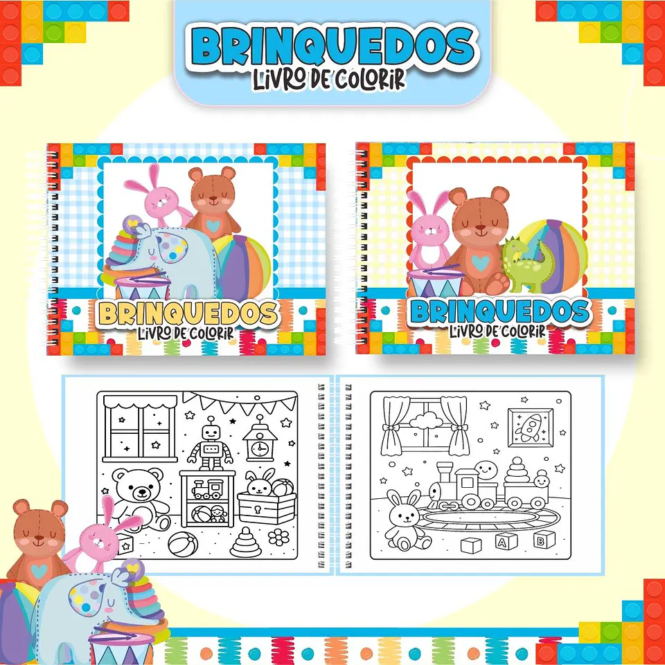 Arquivo Digital Livro de Colorir Brinquedos 1