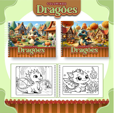 Arquivo Digital Livro de Colorir Dragões
