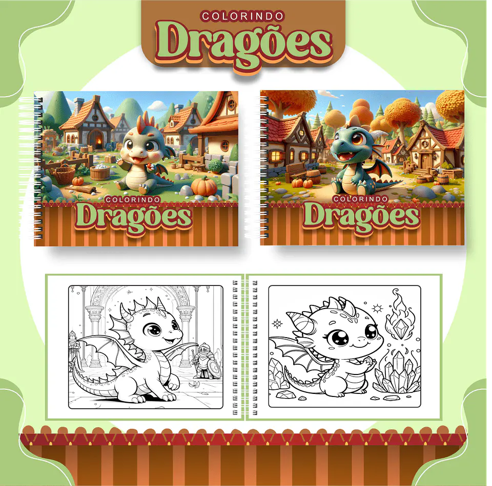 Arquivo Digital Livro de Colorir Dragões 1