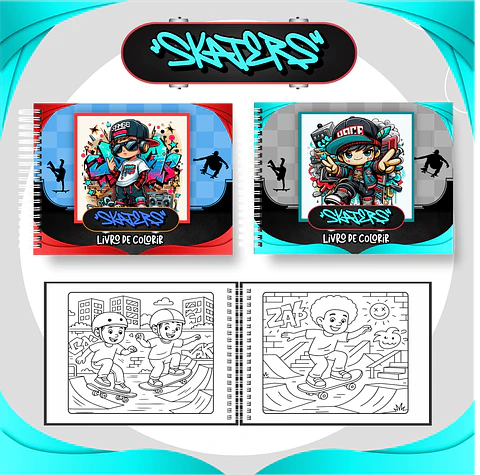 Arquivo Digital Livro de Colorir Skaters