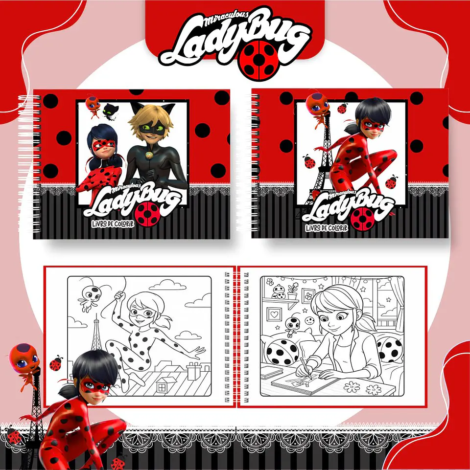 Arquivo Digital Livro de Colorir Ladybug 1