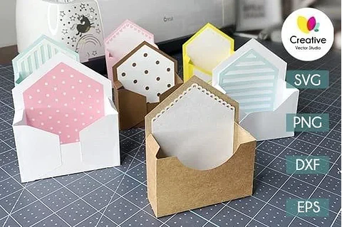 Arquivo de Corte Caixa Envelope Flower - Molde Limpo + Templates