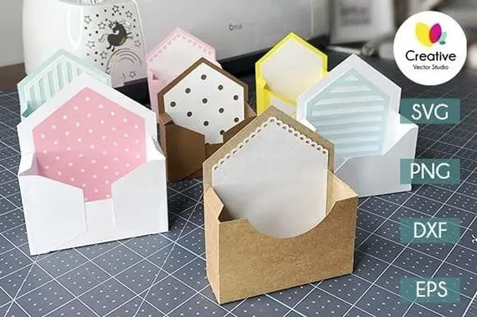 Arquivo de Corte Caixa Envelope Flower - Molde Limpo + Templates 1