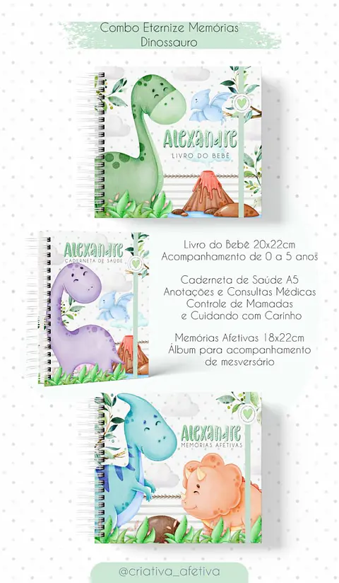 Arquivo Digital Caderneta + Livro do Bebe Dinossauro