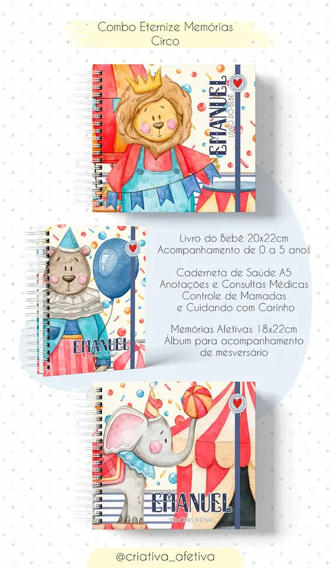Arquivo Digital Caderneta + Livro do Bebe Circo