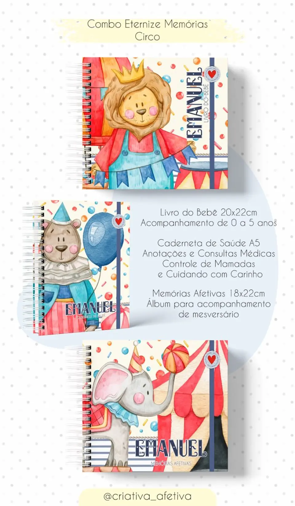 Arquivo Digital Caderneta + Livro do Bebe Circo 1
