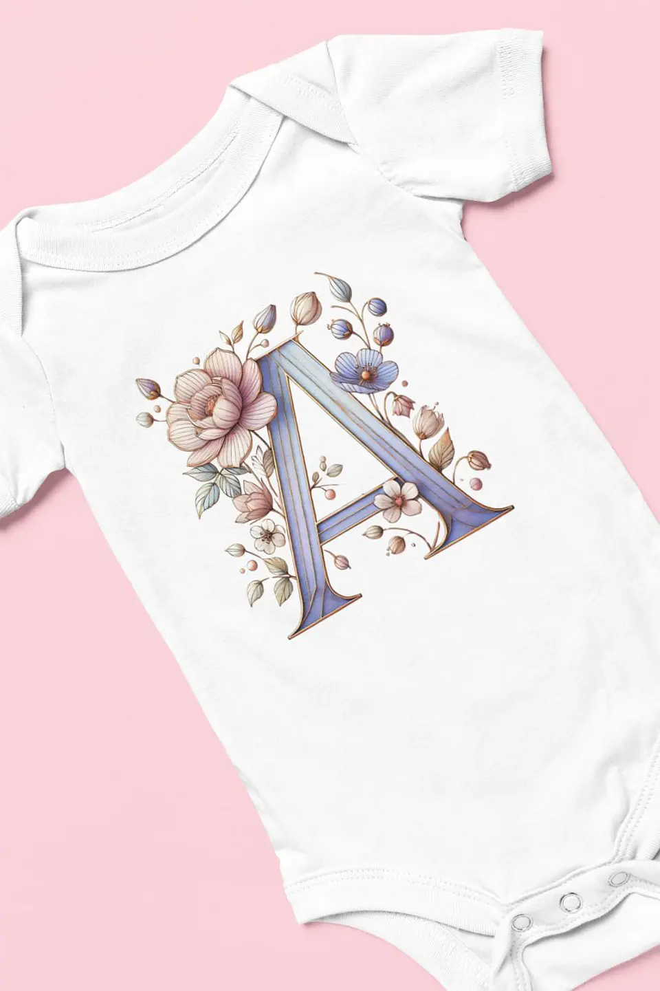 Arquivos Digitais Alfabeto Vitral Floral 3