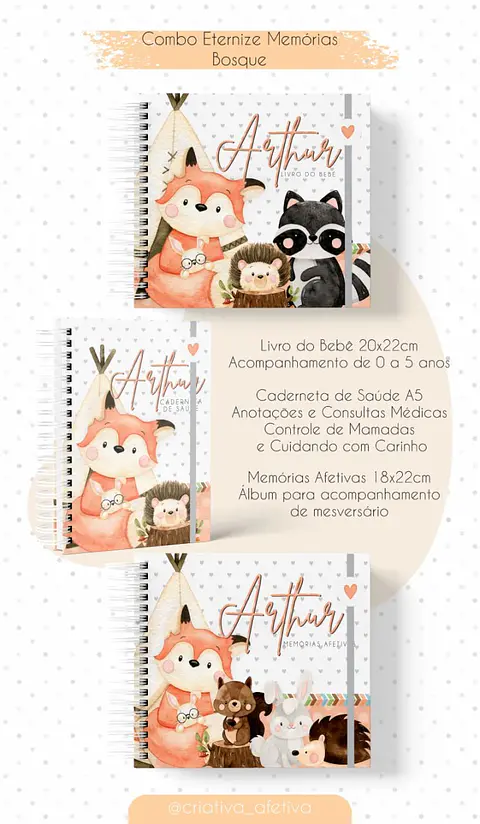 Arquivo Digital Caderneta + Livro Bebe Bosque