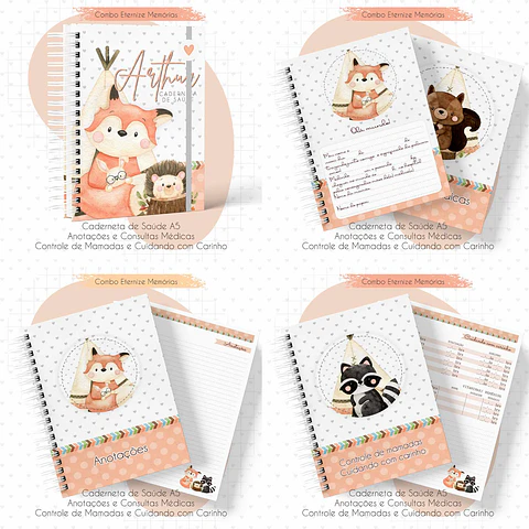 Arquivo Digital Caderneta + Livro Bebe Bosque