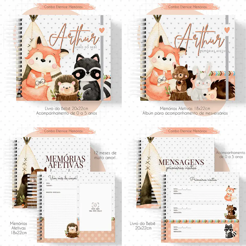 Arquivo Digital Caderneta + Livro Bebe Bosque 3