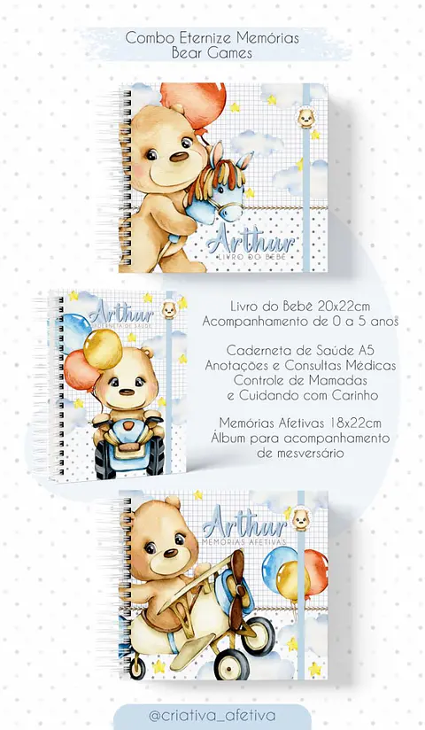 Arquivo Digital Caderneta + Livro Bebe Bear Games