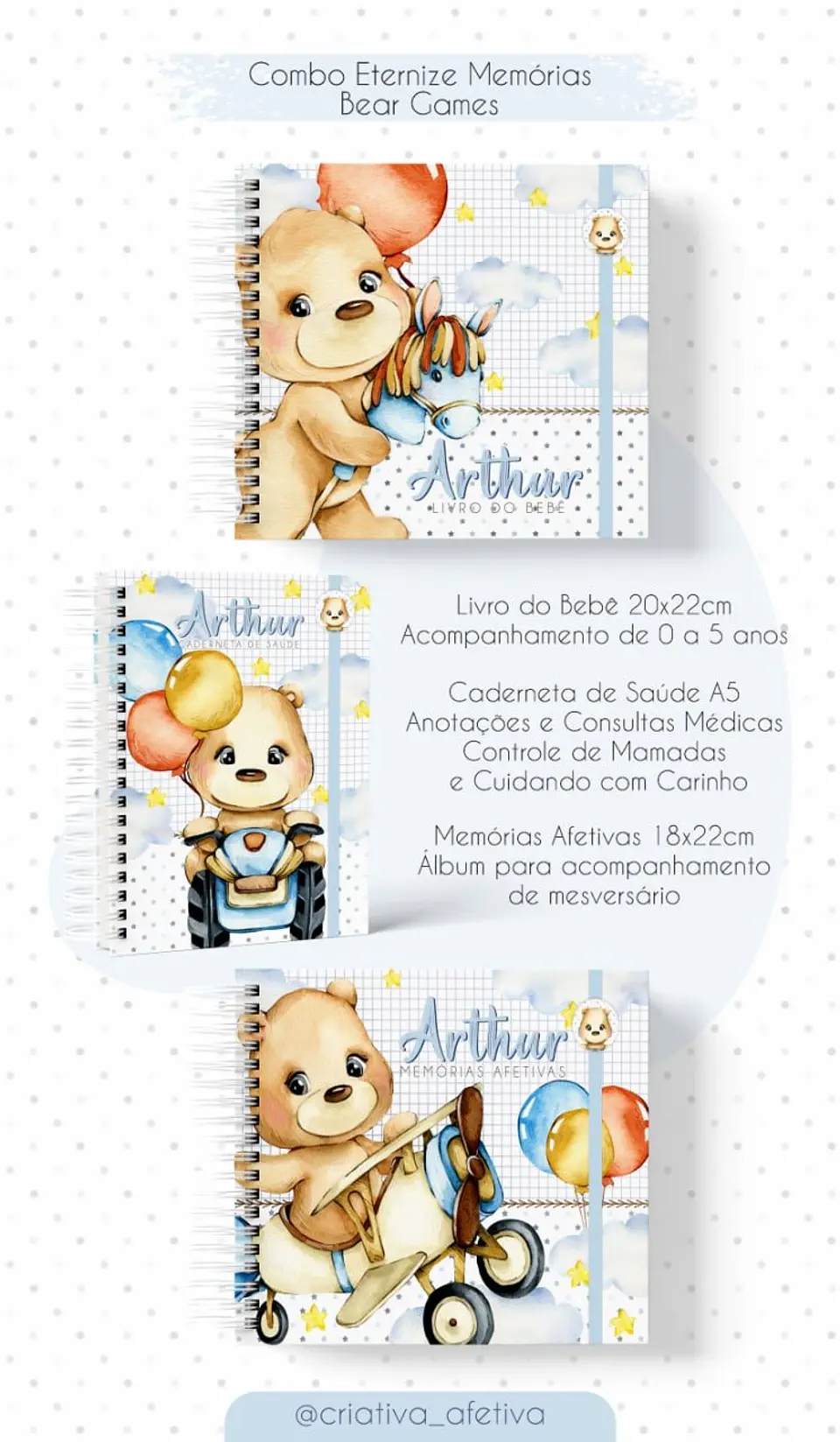 Arquivo Digital Caderneta + Livro Bebe Bear Games 1