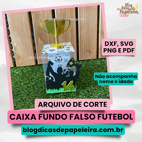 Arquivo de Corte Caixa Fundo Falso Futebol