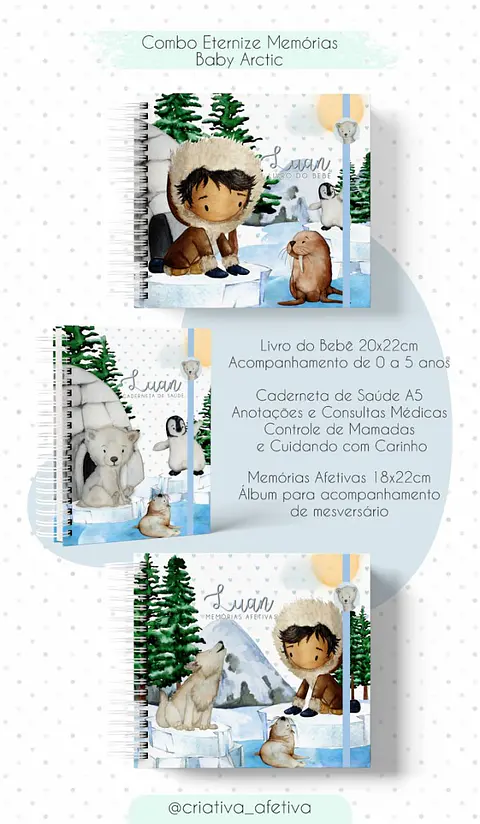 Arquivo Digital Caderneta + Livro Bebe Baby Artic