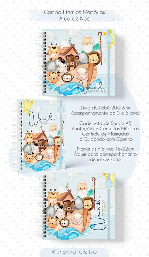 Arquivo Digital Caderneta + Livro Bebe Arca de Noé