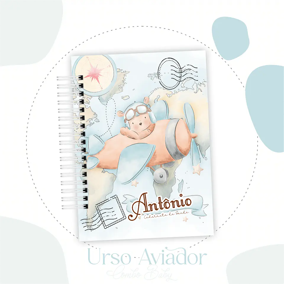Arquivo Caderneta + Livro Bebe Urso Aviador 1