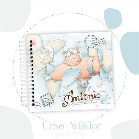 Arquivo Caderneta + Livro Bebe Urso Aviador