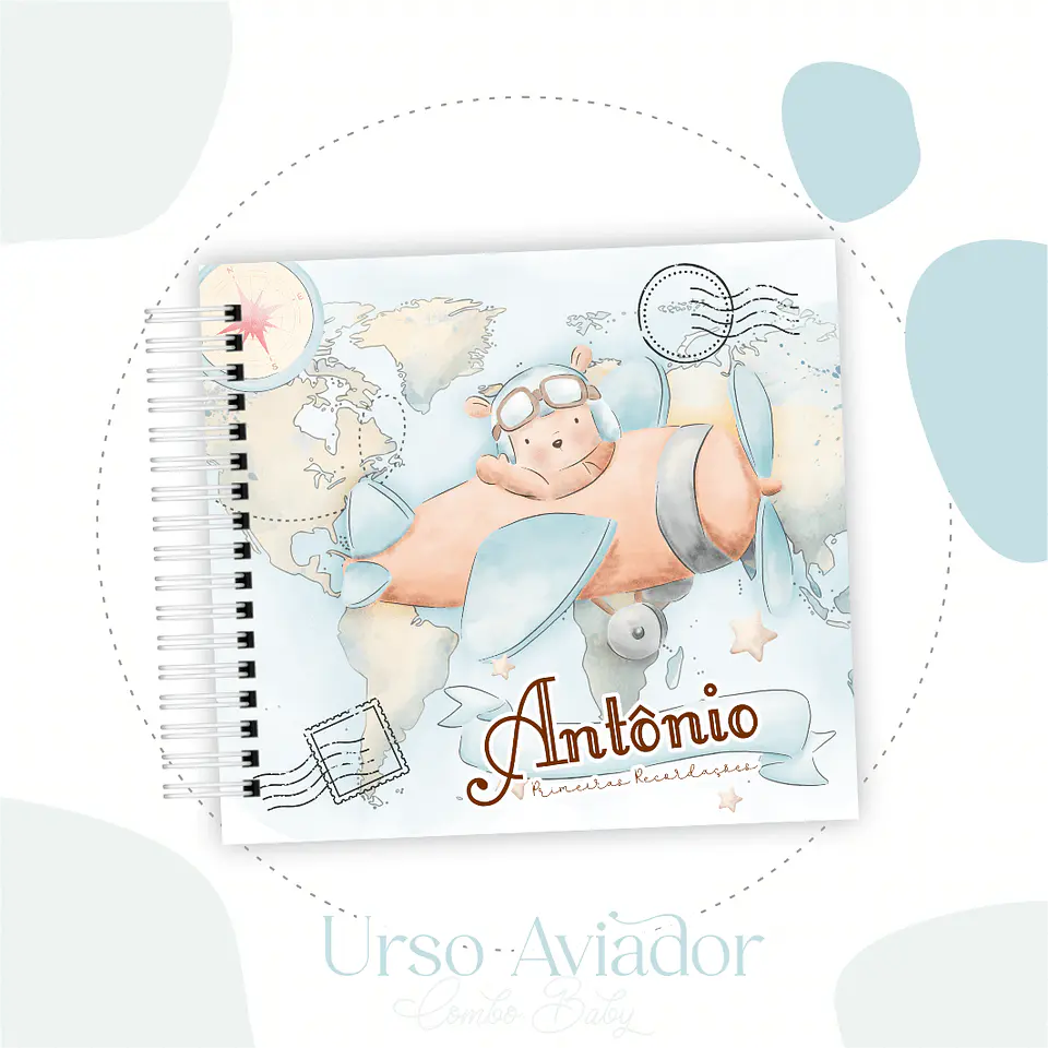 Arquivo Caderneta + Livro Bebe Urso Aviador 2