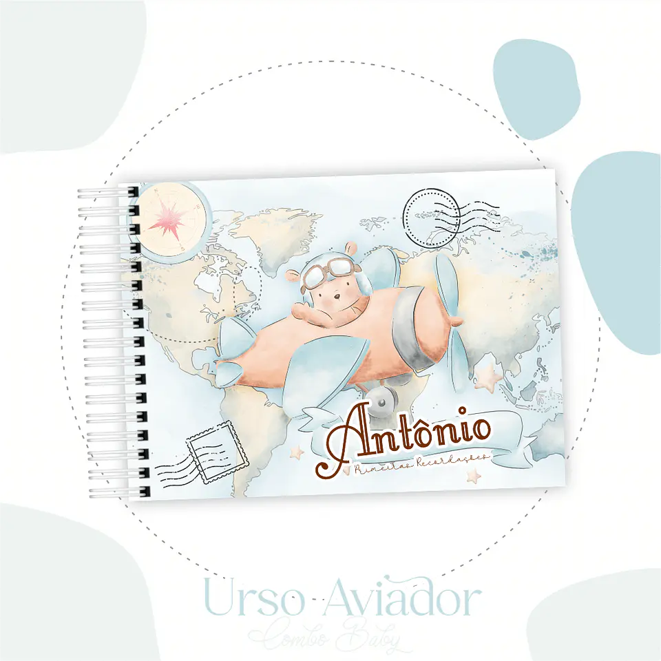 Arquivo Caderneta + Livro Bebe Urso Aviador 3