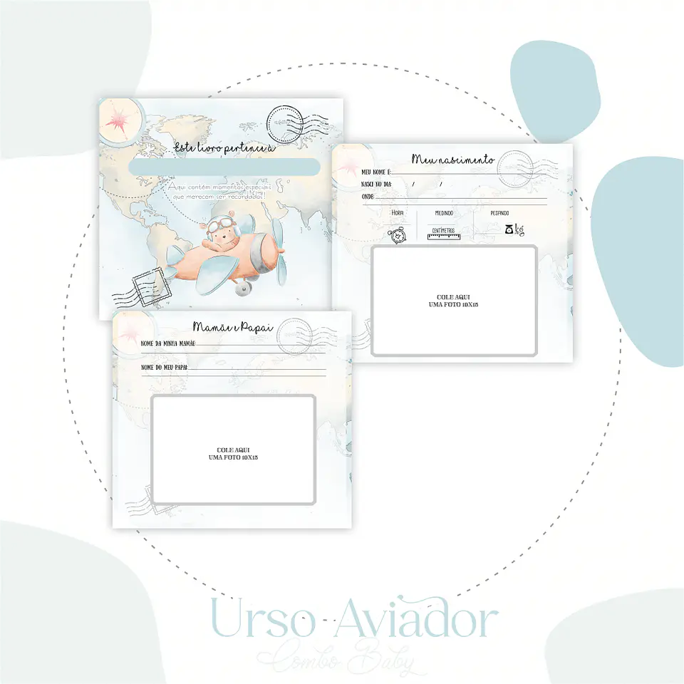 Arquivo Caderneta + Livro Bebe Urso Aviador 4