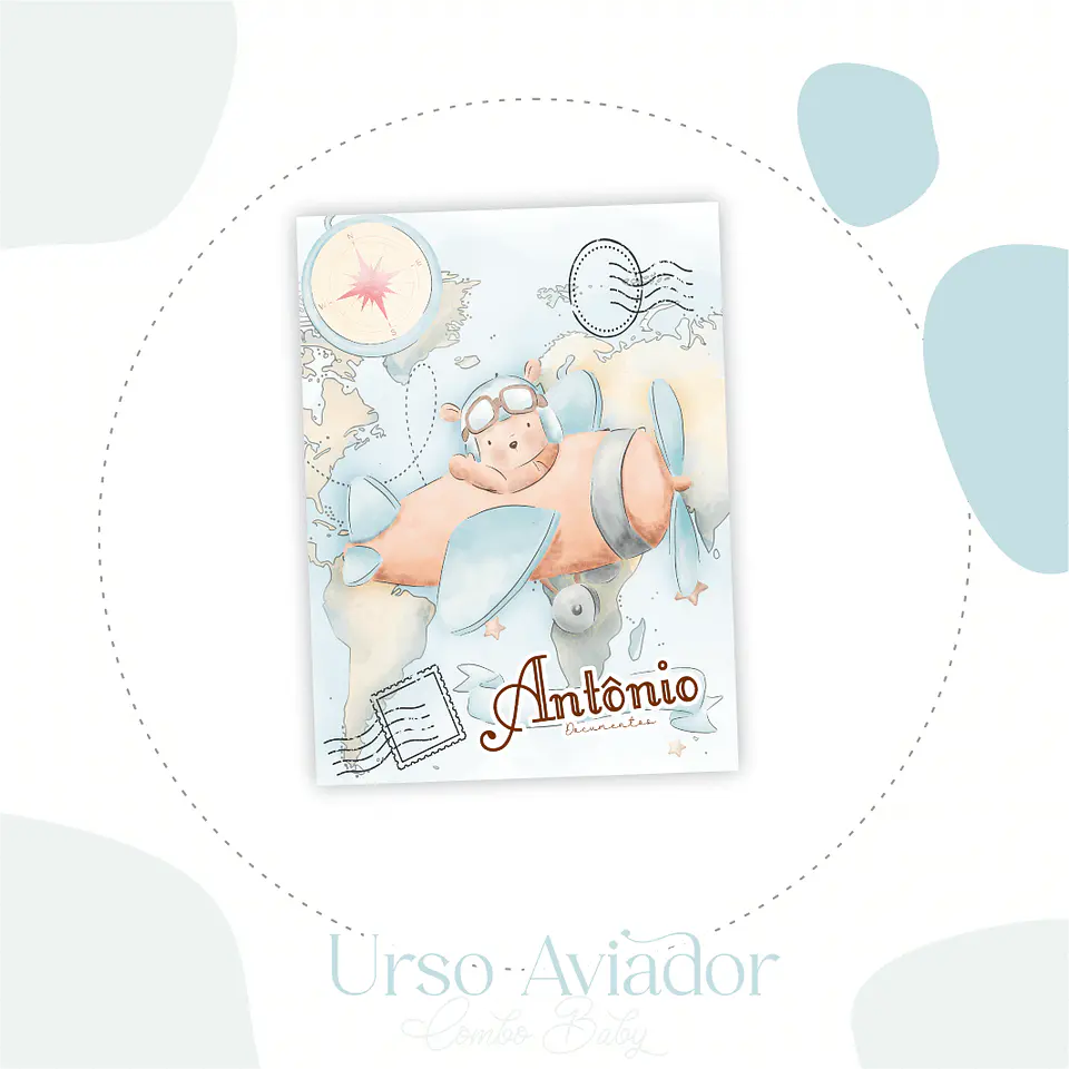Arquivo Caderneta + Livro Bebe Urso Aviador 8
