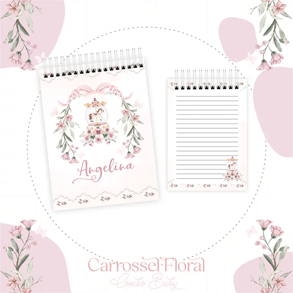 Arquivo Caderneta E Livro Bebe Carrossel Floral 5