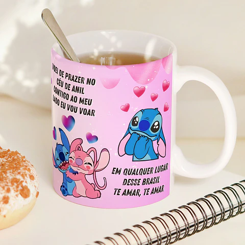 Sublimação Arte Caneca Stitch Dia dos Namorados