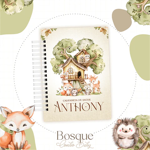 Arquivo Caderneta + Livro Bebe Bosque Menino