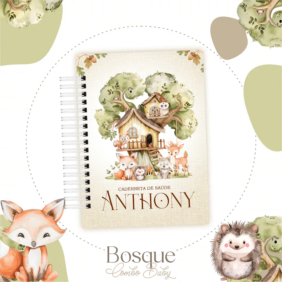 Arquivo Caderneta + Livro Bebe Bosque Menino 1