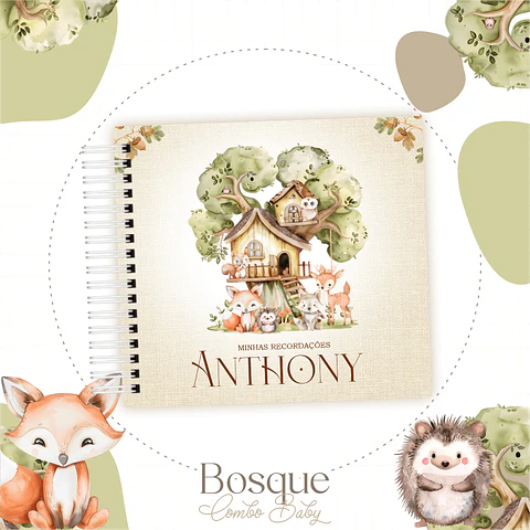 Arquivo Caderneta + Livro Bebe Bosque Menino