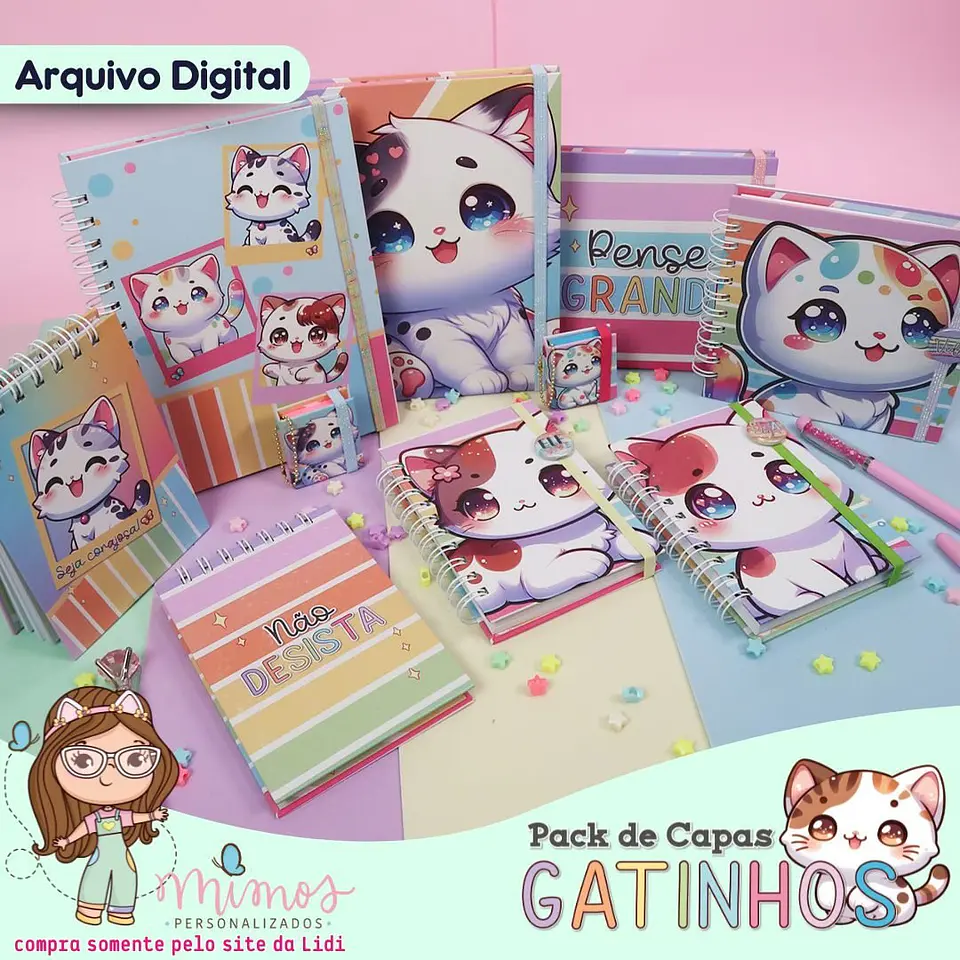 Arquivo Digital Pack de Capas Gatinhos 1