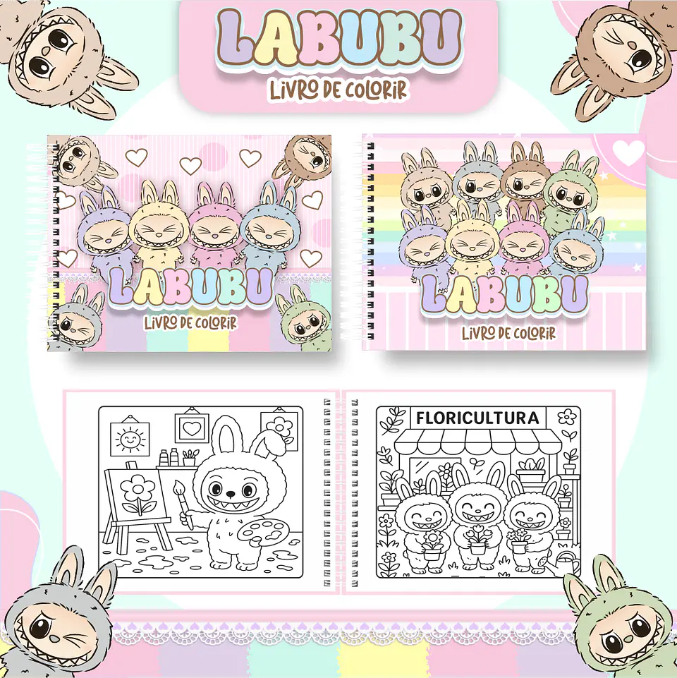 Arquivo Digital Livro de Colorir Labubu 1