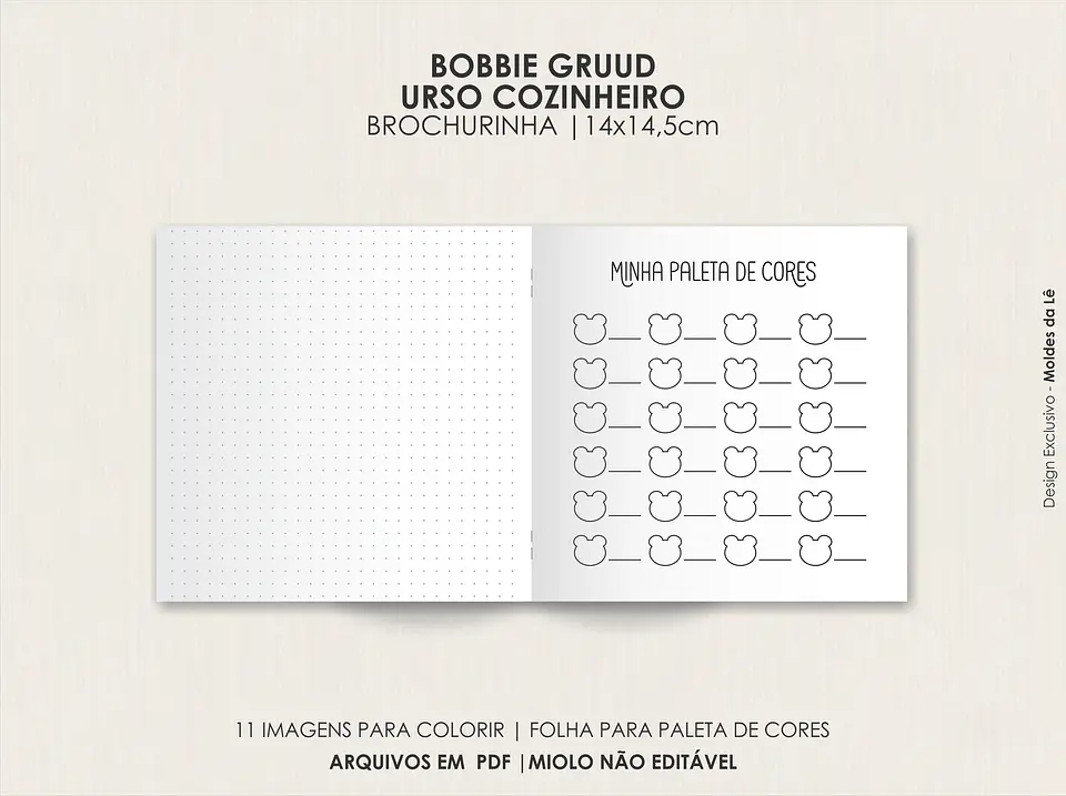 Arquivo Digital Livro de Colorir Cozy Ursinho Cozinheiro 3