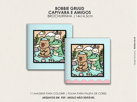 Arquivo Digital Livro de Colorir Cozy Capivara e Amigos