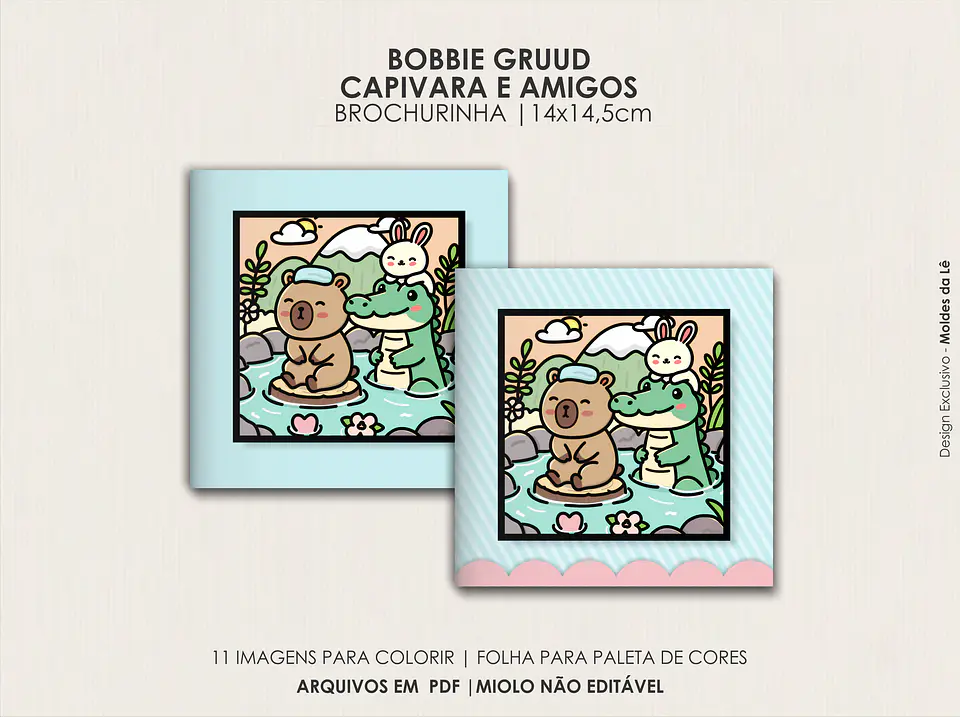 Arquivo Digital Livro de Colorir Cozy Capivara e Amigos 1