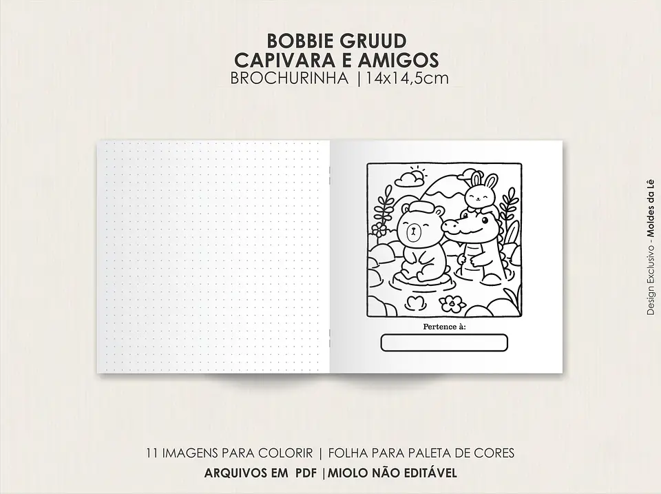 Arquivo Digital Livro de Colorir Cozy Capivara e Amigos 3